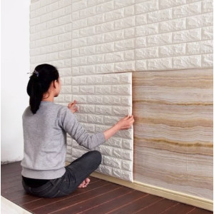 5 X TAPET AUTOCOLANT 3D PERETE MODEL CARAMIDA ALBA 70 X 70 CM